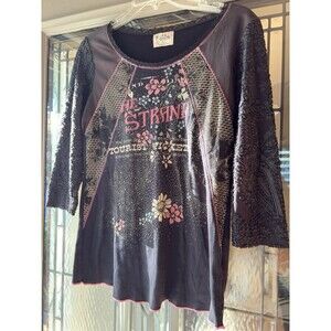 Y2K Made in U.S.A. Black Women’s Whimsygoth Boho Mixed Media Size M/L  Retro